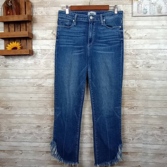 PAIGE High Rise Hoxton Straight Ankle Jeans Size‎ 30 - Picture 2 of 11